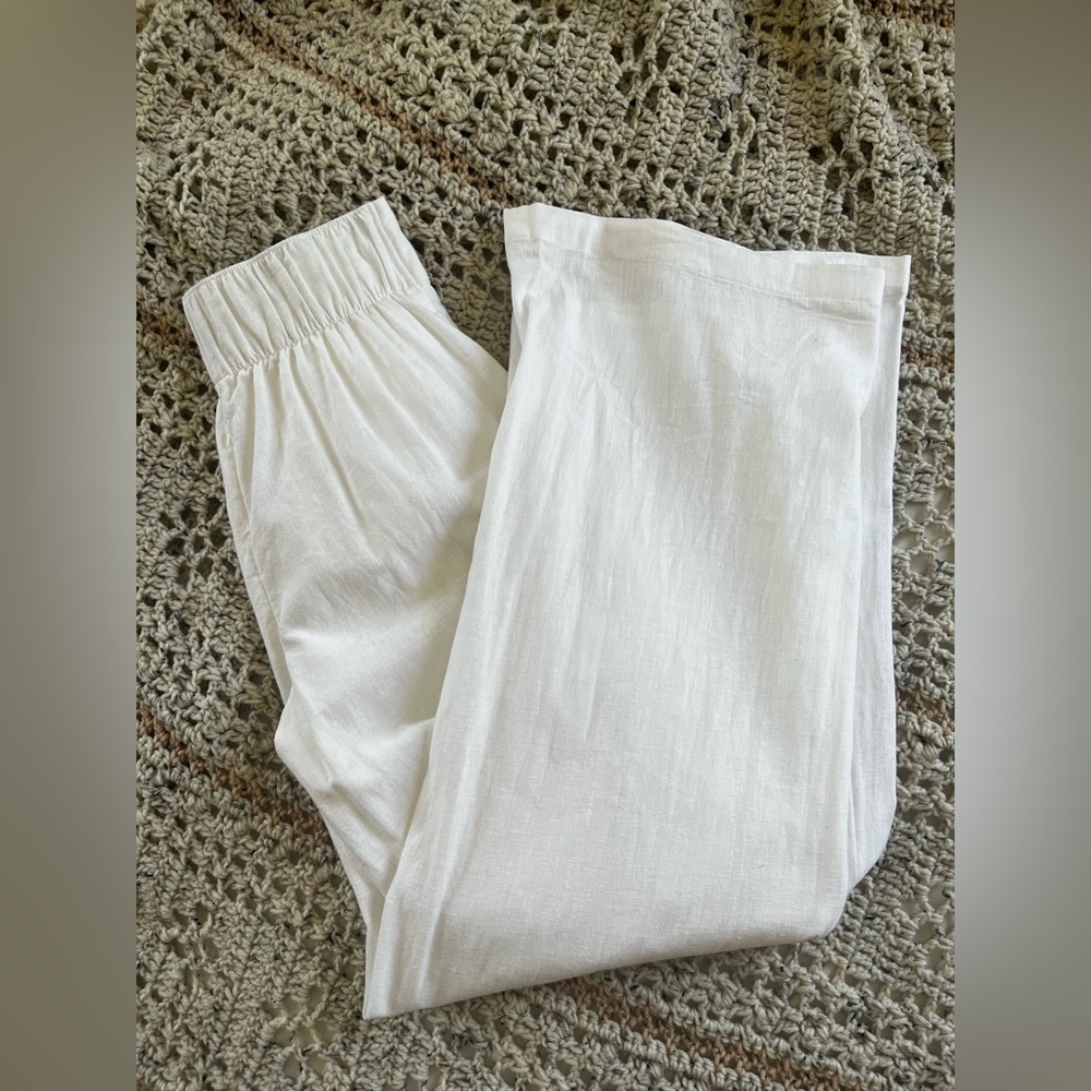 Abercrombie Linen-Blend Ulta Wide-Leg Pant XS Long